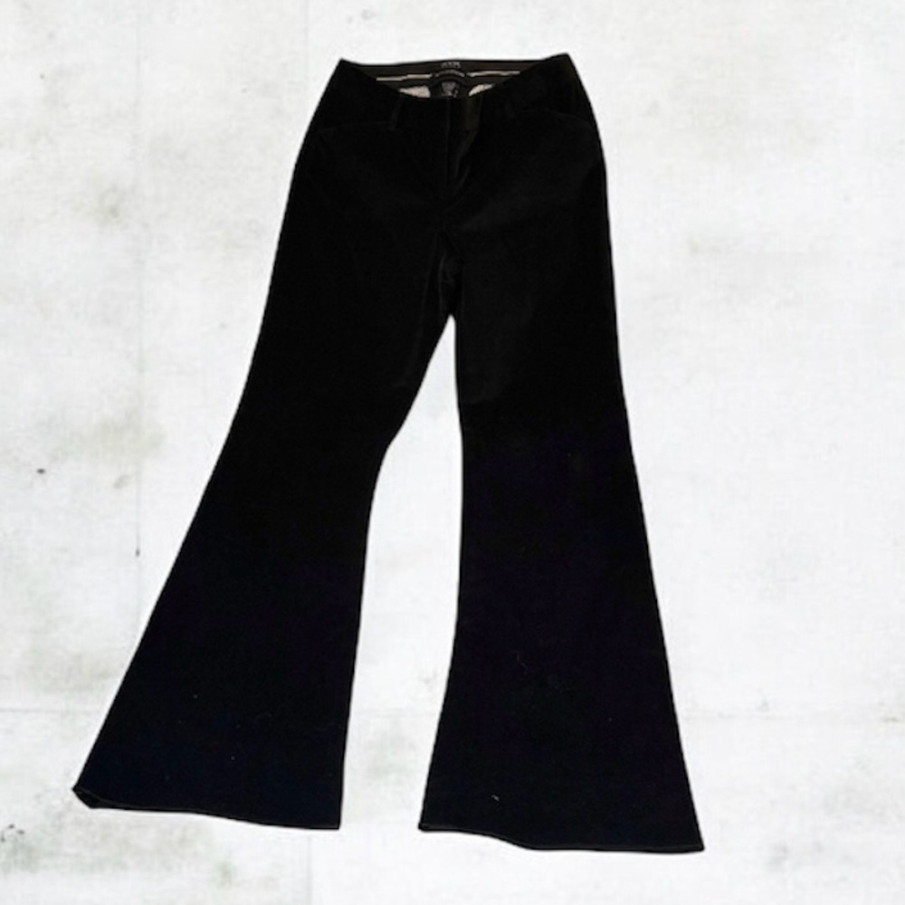 Body by Victoria Christie Fit Women’s Black Velvet Flared Pants Sz 2 No Stretch